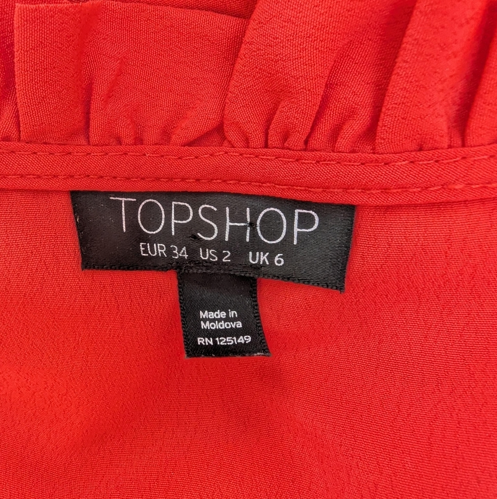 🌹 Topshop Red Sweet Heart Maxi Dress Sleeveless, Button Down - Picture 6 of 12